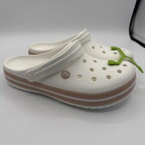 Crocs Crocband Clog Shoes Men's Size 9 Women 11 White/Light Pink Sandals Comfort